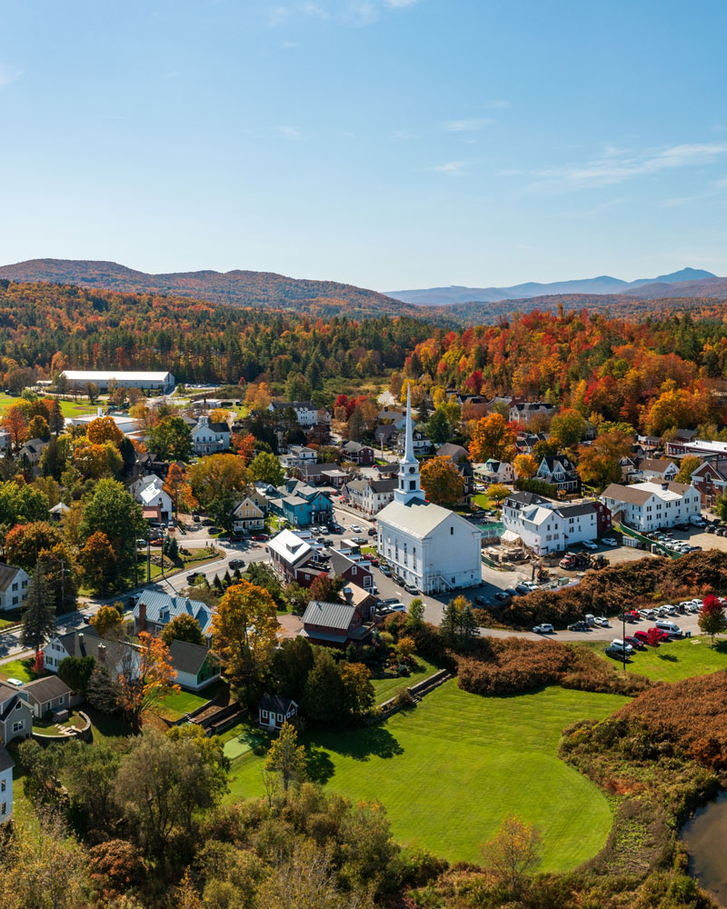 Aerial view of a small community